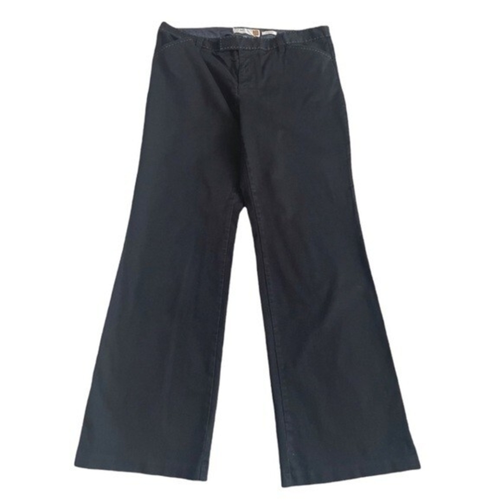 OLD NAVY Womens Pants 12 Black Classic Fit Straight Leg Cotton Blend Trousers VG